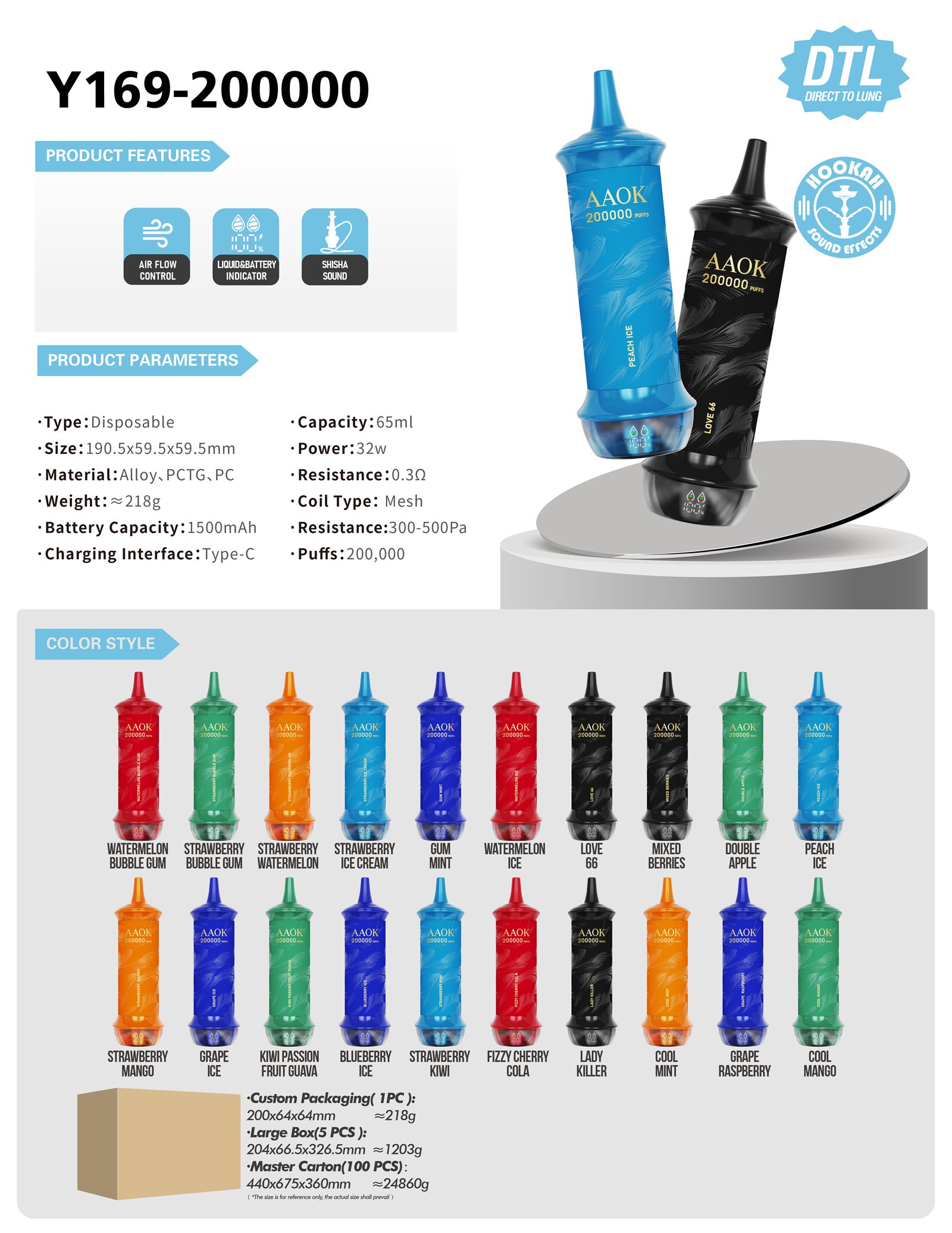 A169 High-Capacity Rechargeable Disposable Vape