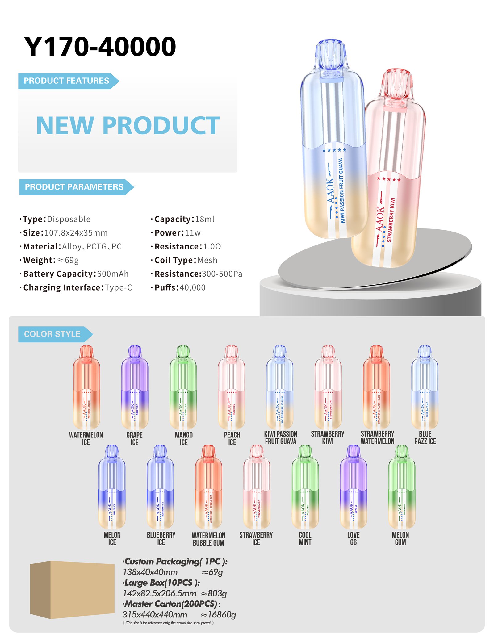 A170 AAOK 40000 puffs Disposable Vape